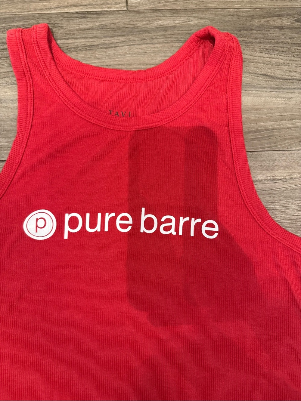Pure Barre Red Ribbed Tank Top - Picture 2 of 5